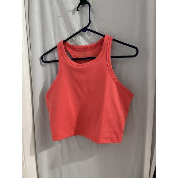 Spiritual Gangster Tops - Spiritual Gangster Coral Orange Cropped Racer Back Tank Too Sz L